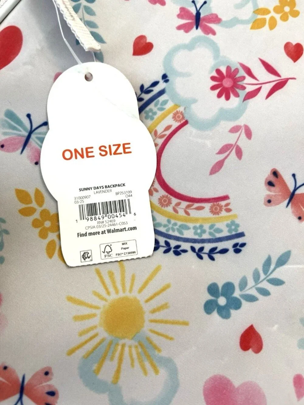 Wonder Nation 17” Sunny Day Backpack Floral Butterflies School Bag NWT